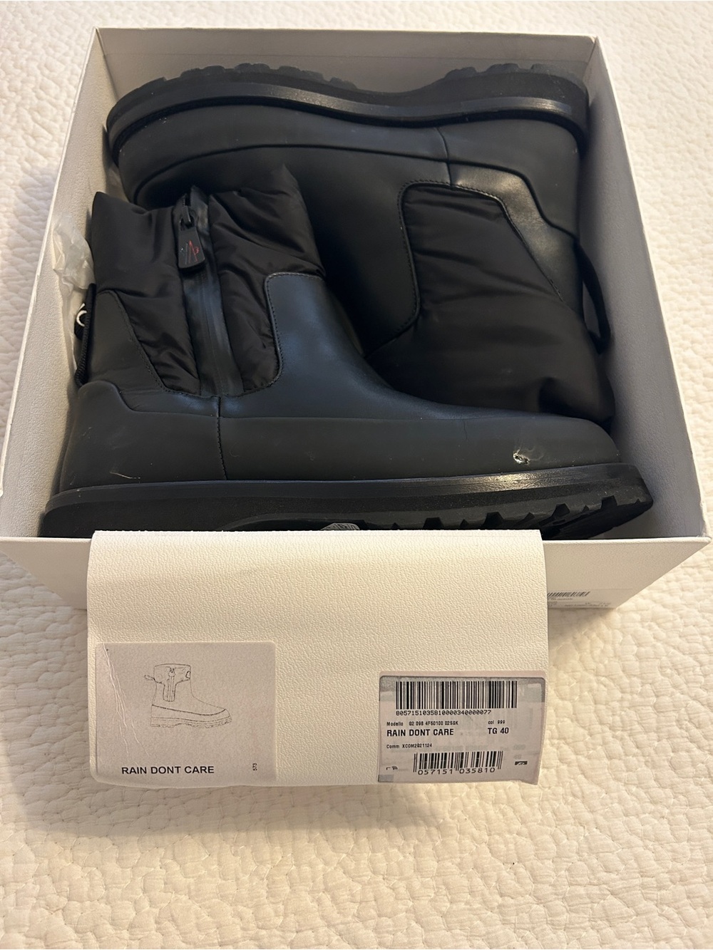 Moncler “Rain Don’t Care” Leather Black Ankle Booties
